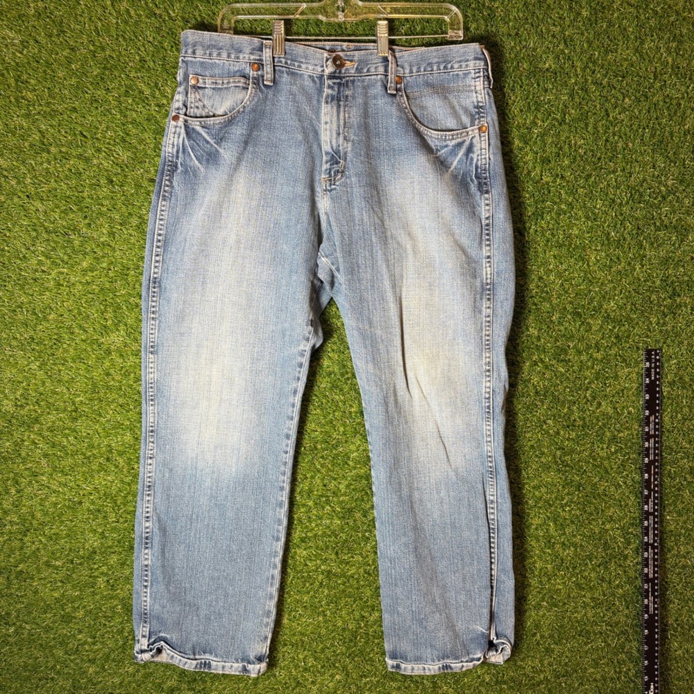 Wrangler Boot Cut Jeans Mens 36x30 Blue Denim‎ Classic Fit Casual Wear